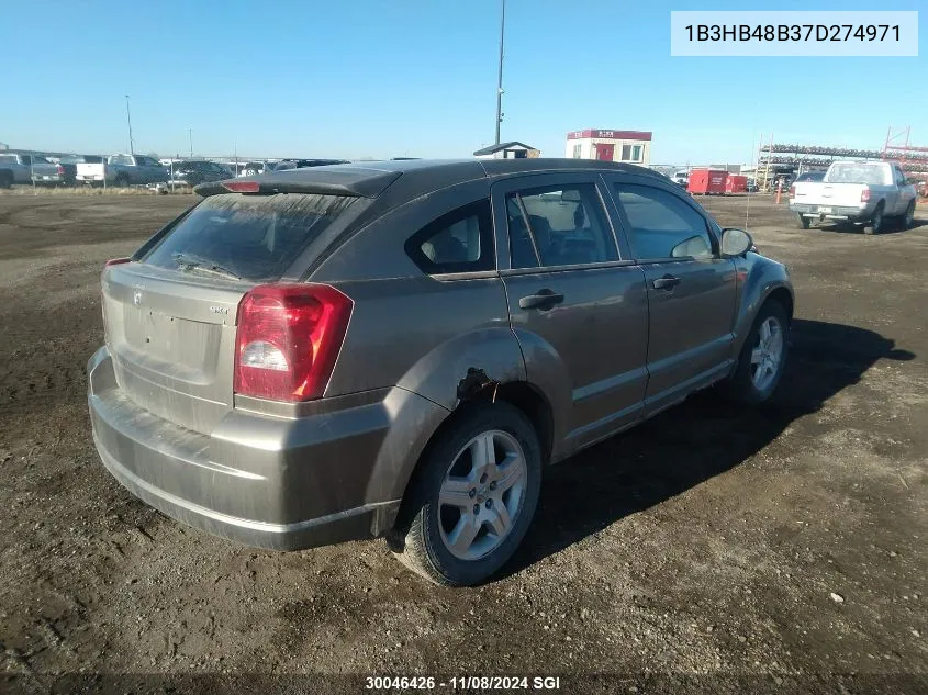 2007 Dodge Caliber Sxt VIN: 1B3HB48B37D274971 Lot: 30046426