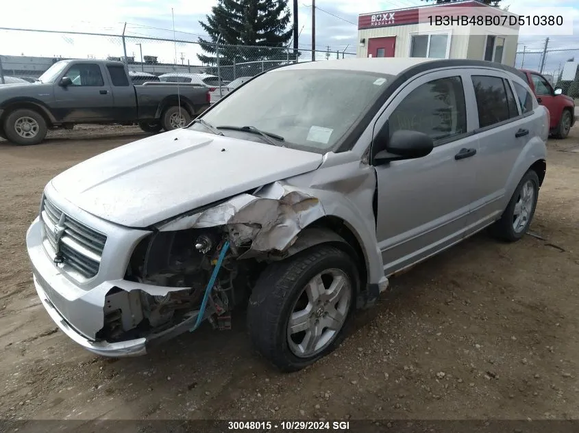 2007 Dodge Caliber Sxt VIN: 1B3HB48B07D510380 Lot: 30048015