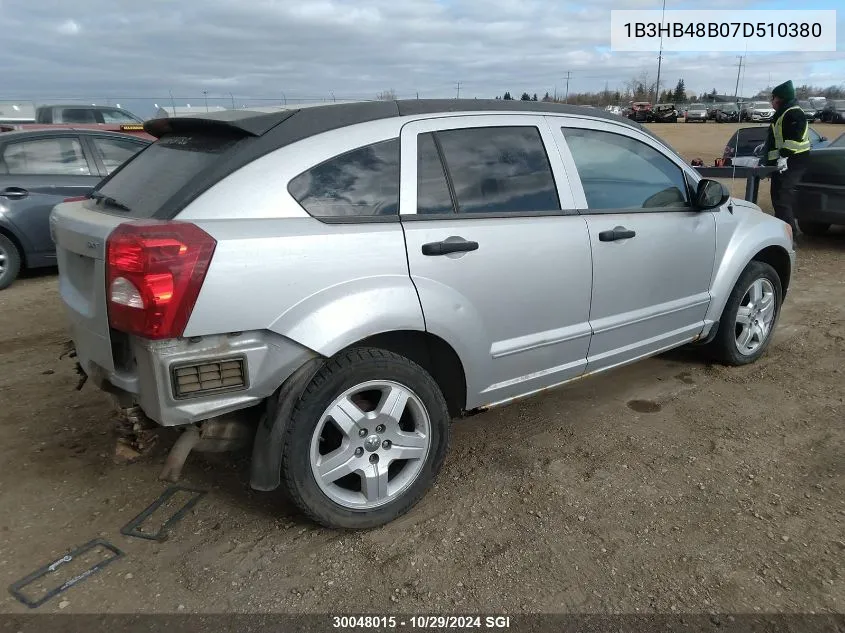 2007 Dodge Caliber Sxt VIN: 1B3HB48B07D510380 Lot: 30048015