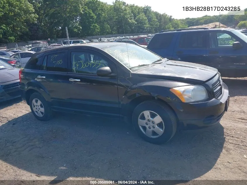 2007 Dodge Caliber VIN: 1B3HB28B17D243285 Lot: 39585061