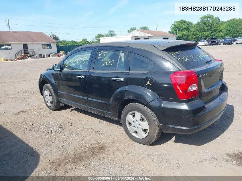 2007 Dodge Caliber VIN: 1B3HB28B17D243285 Lot: 39585061