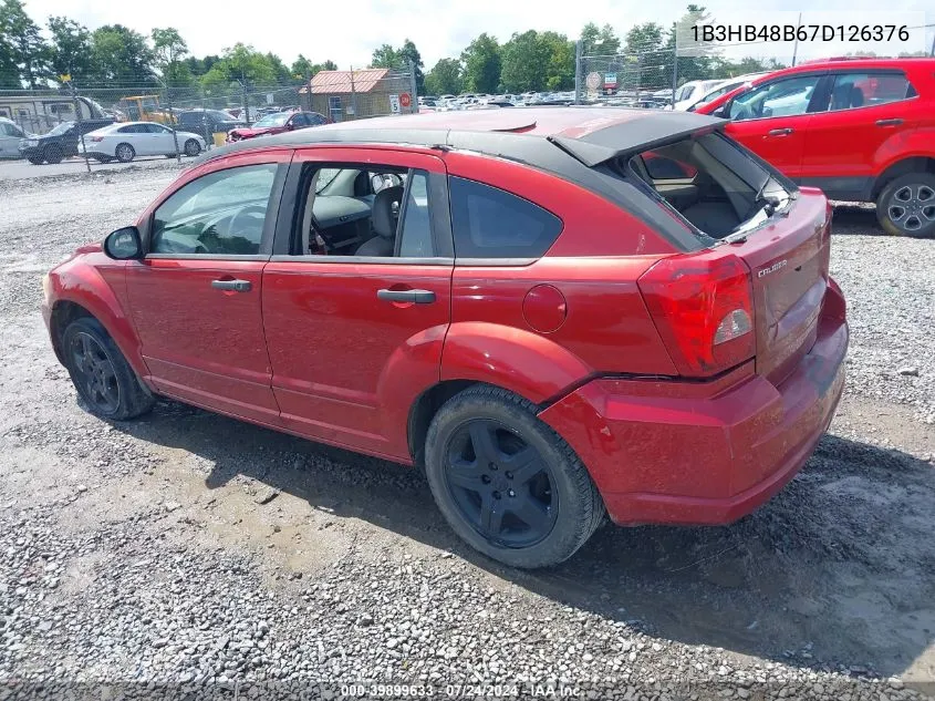 2007 Dodge Caliber Sxt VIN: 1B3HB48B67D126376 Lot: 39899633