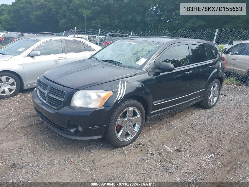 2007 Dodge Caliber R/T VIN: 1B3HE78KX7D155663 Lot: 39910648