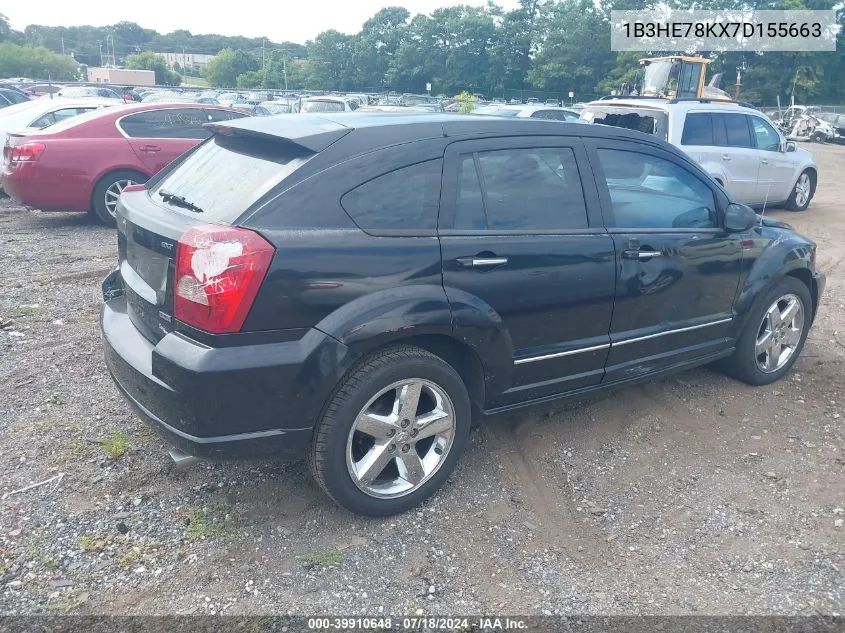 2007 Dodge Caliber R/T VIN: 1B3HE78KX7D155663 Lot: 39910648