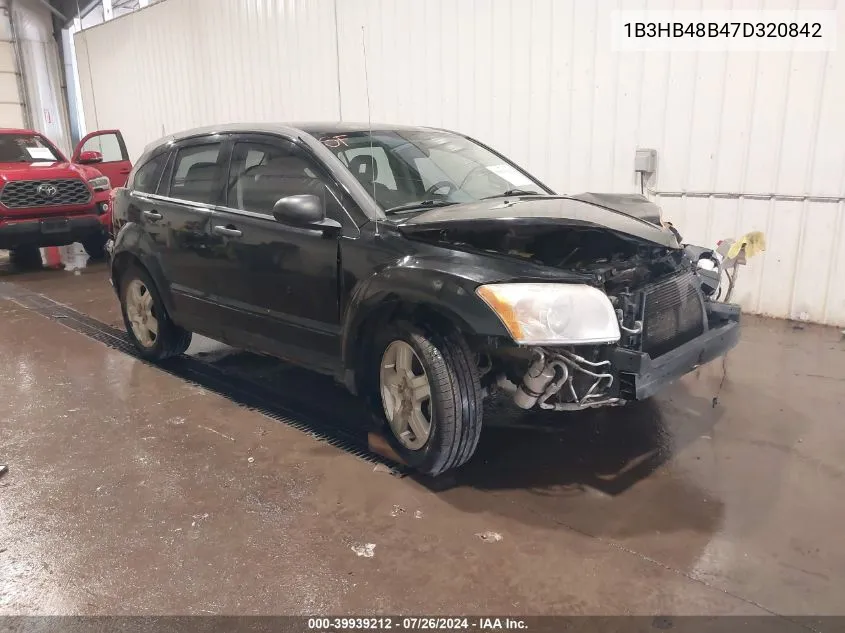 2007 Dodge Caliber Sxt VIN: 1B3HB48B47D320842 Lot: 39939212