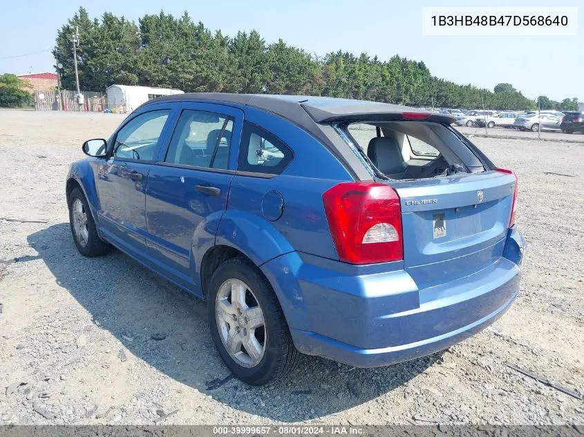 2007 Dodge Caliber Sxt VIN: 1B3HB48B47D568640 Lot: 39999657