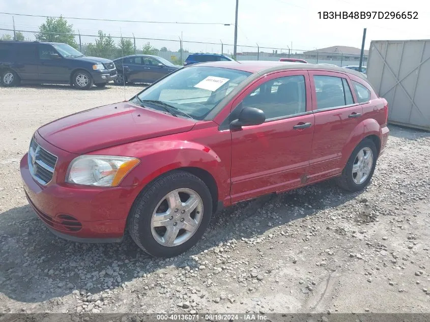 2007 Dodge Caliber Sxt VIN: 1B3HB48B97D296652 Lot: 40136071