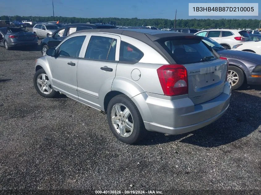 2007 Dodge Caliber Sxt VIN: 1B3HB48B87D210005 Lot: 40138526