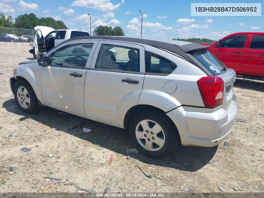 2007 Dodge Caliber VIN: 1B3HB28B47D506952 Lot: 40138749