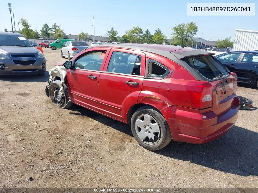 2007 Dodge Caliber Sxt VIN: 1B3HB48B97D260041 Lot: 40141595