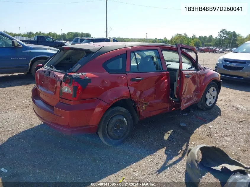 2007 Dodge Caliber Sxt VIN: 1B3HB48B97D260041 Lot: 40141595