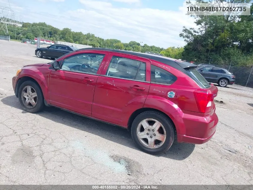 2007 Dodge Caliber Sxt VIN: 1B3HB48B87D262735 Lot: 40155802