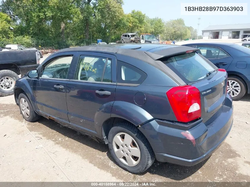 2007 Dodge Caliber VIN: 1B3HB28B97D363903 Lot: 40158964