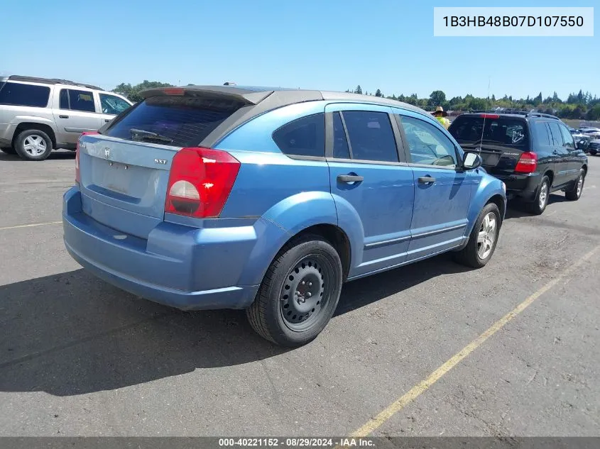 2007 Dodge Caliber Sxt VIN: 1B3HB48B07D107550 Lot: 40221152