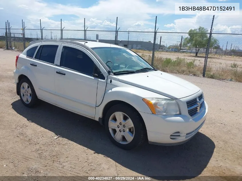 2007 Dodge Caliber Sxt VIN: 1B3HB48B47D152491 Lot: 40234827