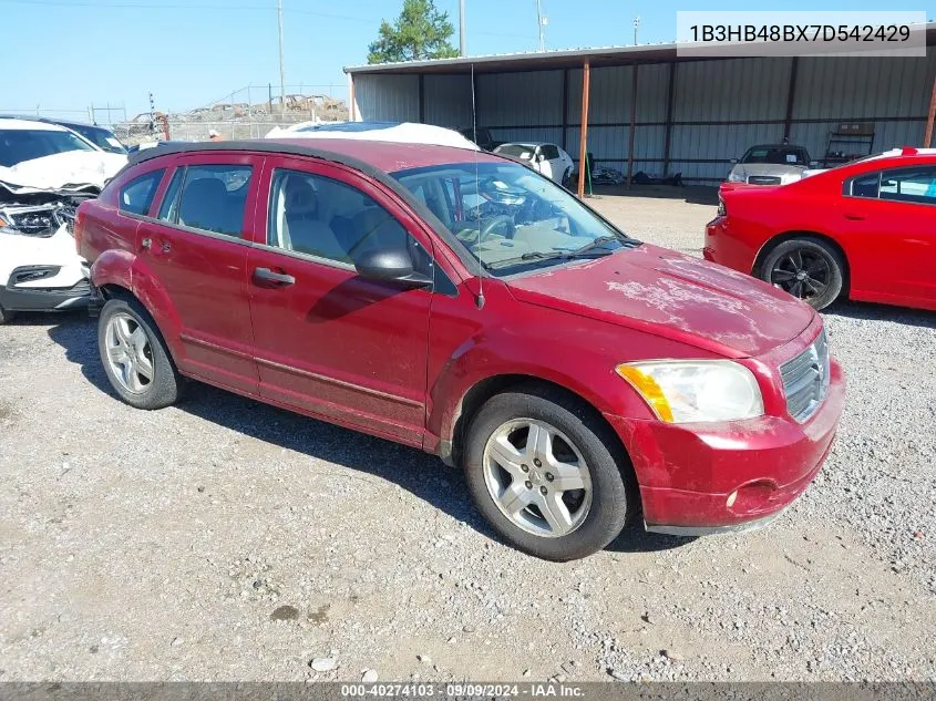 2007 Dodge Caliber Sxt VIN: 1B3HB48BX7D542429 Lot: 40274103