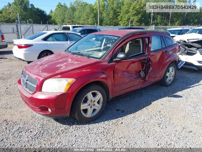 2007 Dodge Caliber Sxt VIN: 1B3HB48BX7D542429 Lot: 40274103