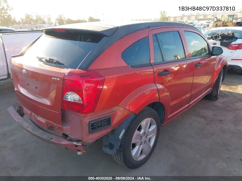 2007 Dodge Caliber Sxt VIN: 1B3HB48C97D337810 Lot: 40302020