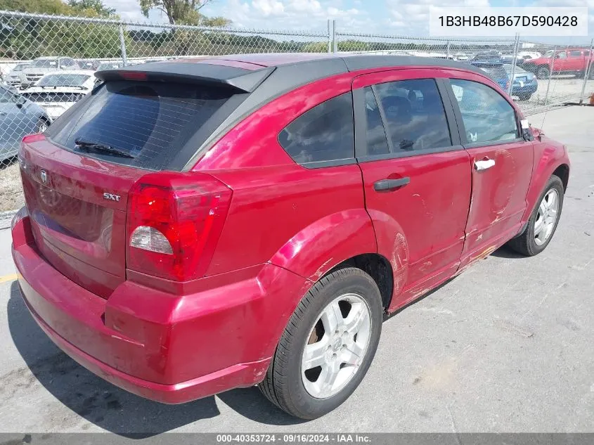 2007 Dodge Caliber Sxt VIN: 1B3HB48B67D590428 Lot: 40353724