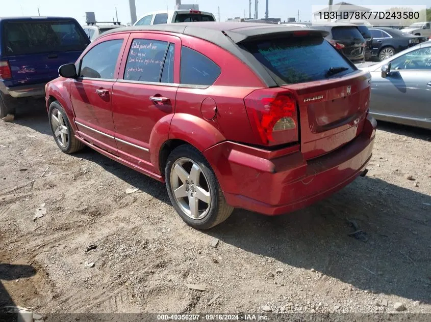 2007 Dodge Caliber R/T VIN: 1B3HB78K77D243580 Lot: 40356207