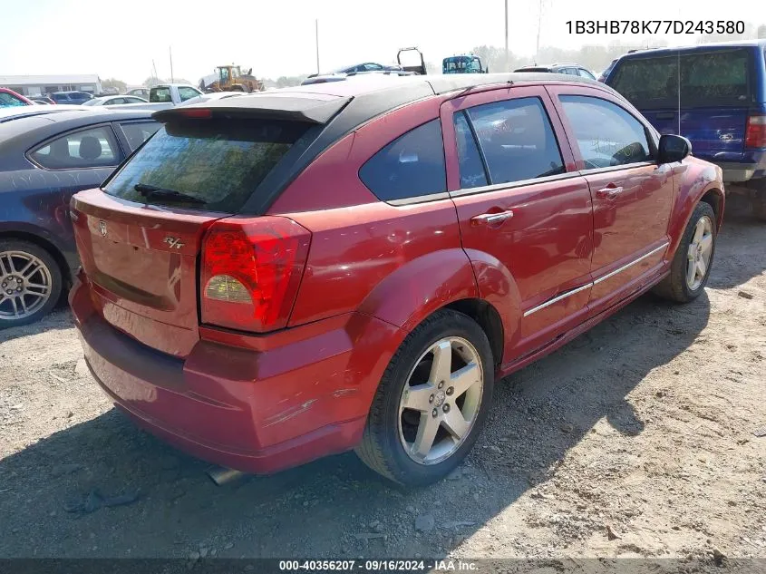 2007 Dodge Caliber R/T VIN: 1B3HB78K77D243580 Lot: 40356207