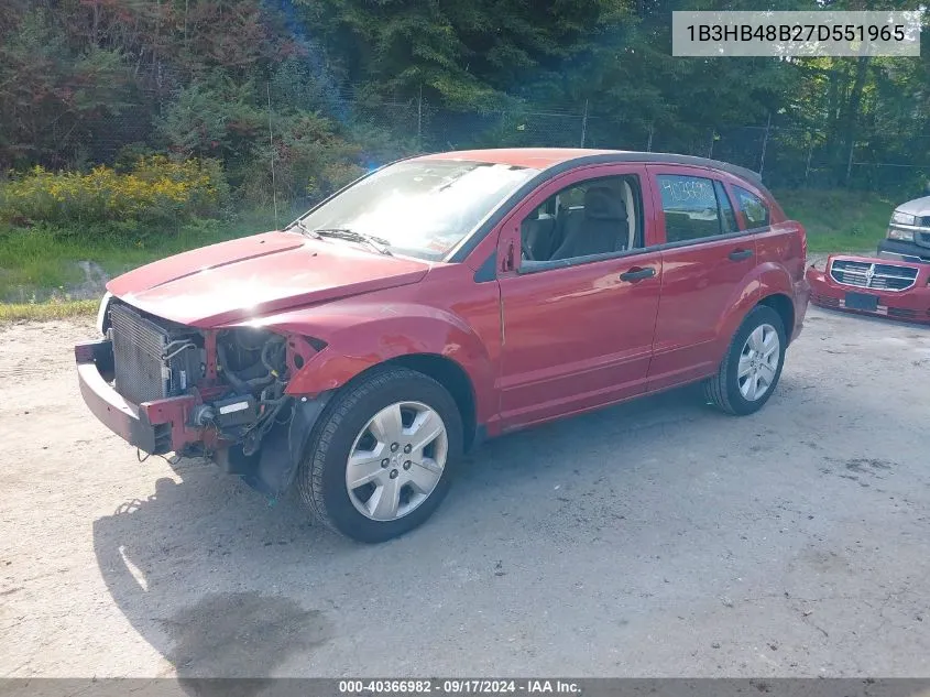 1B3HB48B27D551965 2007 Dodge Caliber Sxt