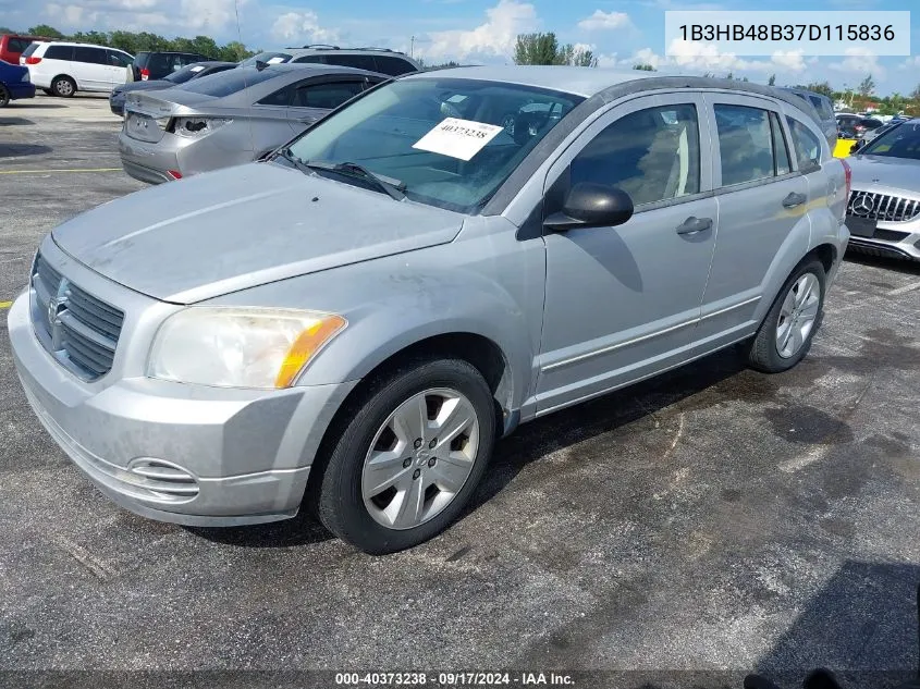 2007 Dodge Caliber Sxt VIN: 1B3HB48B37D115836 Lot: 40373238