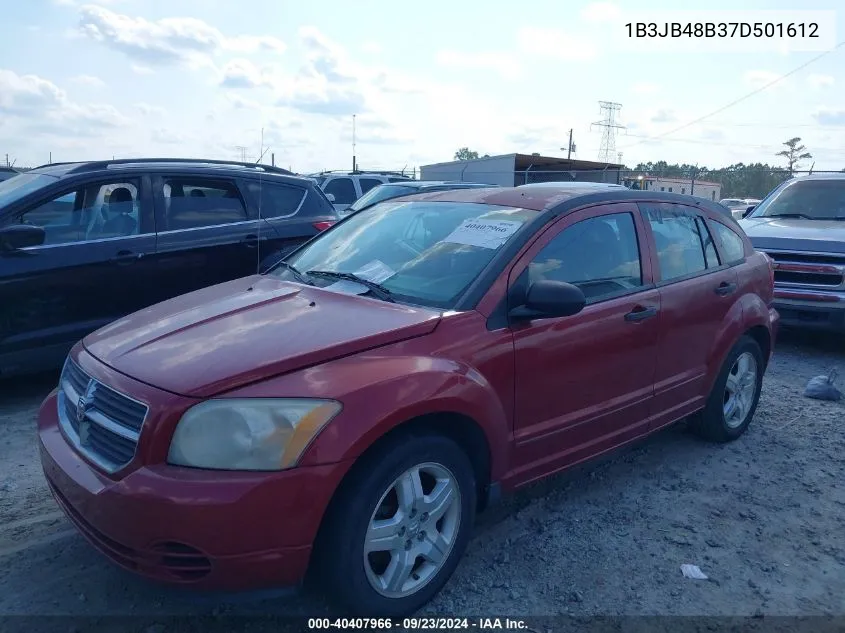 2007 Dodge Caliber Sxt VIN: 1B3JB48B37D501612 Lot: 40407966