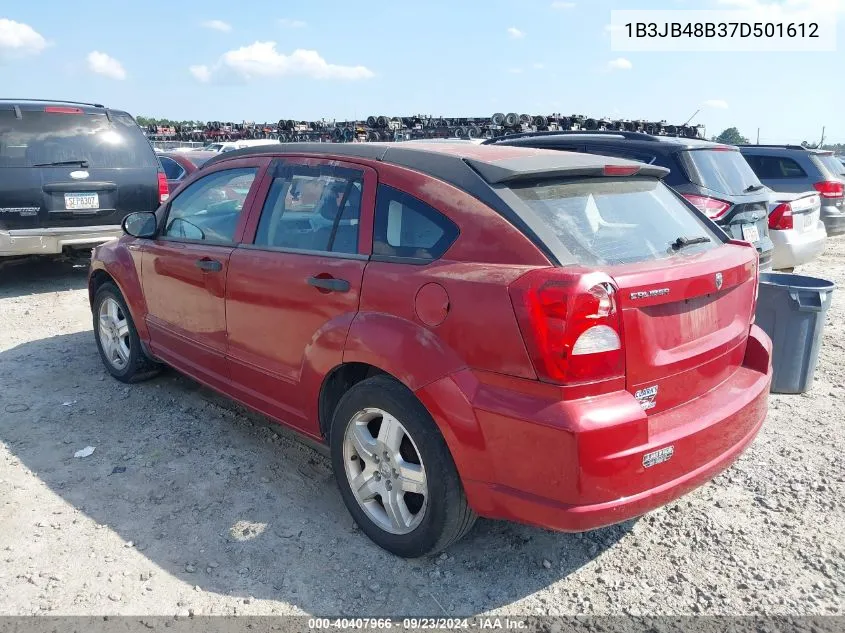 2007 Dodge Caliber Sxt VIN: 1B3JB48B37D501612 Lot: 40407966