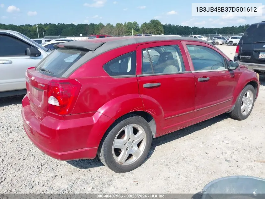 2007 Dodge Caliber Sxt VIN: 1B3JB48B37D501612 Lot: 40407966