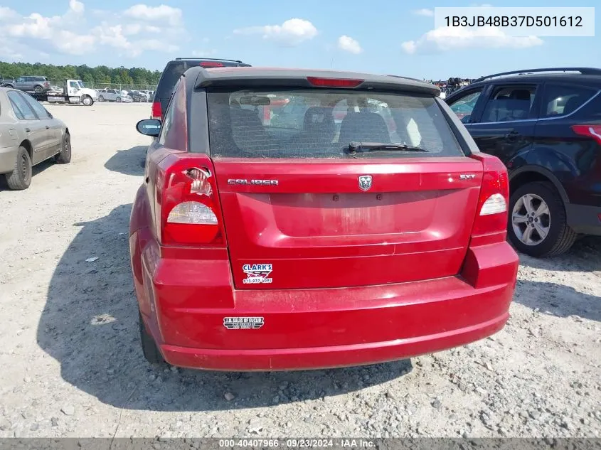 2007 Dodge Caliber Sxt VIN: 1B3JB48B37D501612 Lot: 40407966