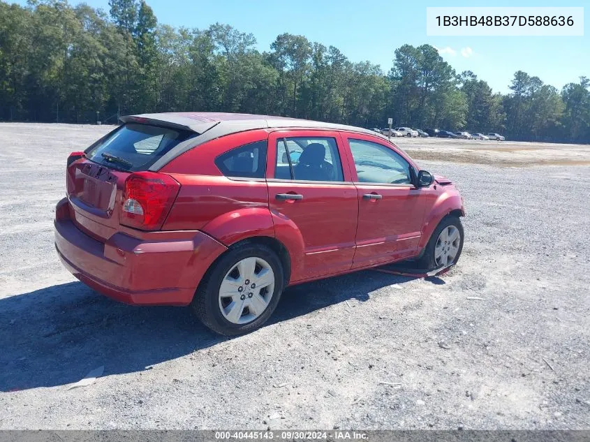 2007 Dodge Caliber Sxt VIN: 1B3HB48B37D588636 Lot: 40445143