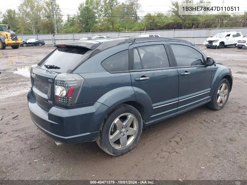 2007 Dodge Caliber R/T VIN: 1B3HE78K47D110511 Lot: 40471379