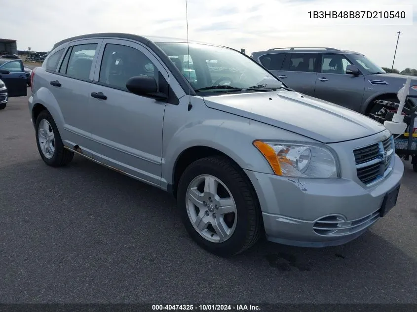 2007 Dodge Caliber Sxt VIN: 1B3HB48B87D210540 Lot: 40474325