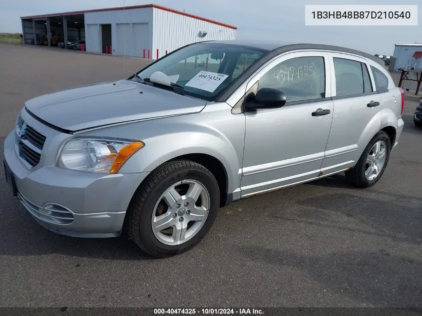 2007 Dodge Caliber Sxt VIN: 1B3HB48B87D210540 Lot: 40474325