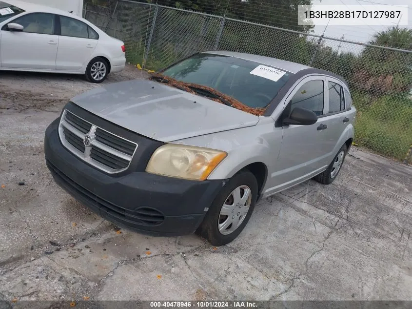 2007 Dodge Caliber VIN: 1B3HB28B17D127987 Lot: 40478946