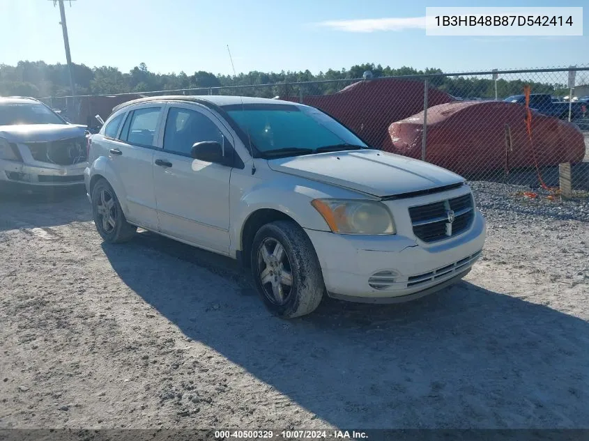 2007 Dodge Caliber Sxt VIN: 1B3HB48B87D542414 Lot: 40500329