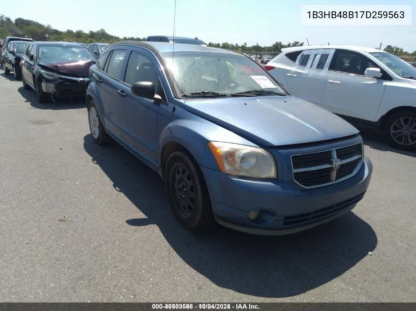 2007 Dodge Caliber Sxt VIN: 1B3HB48B17D259563 Lot: 40503586