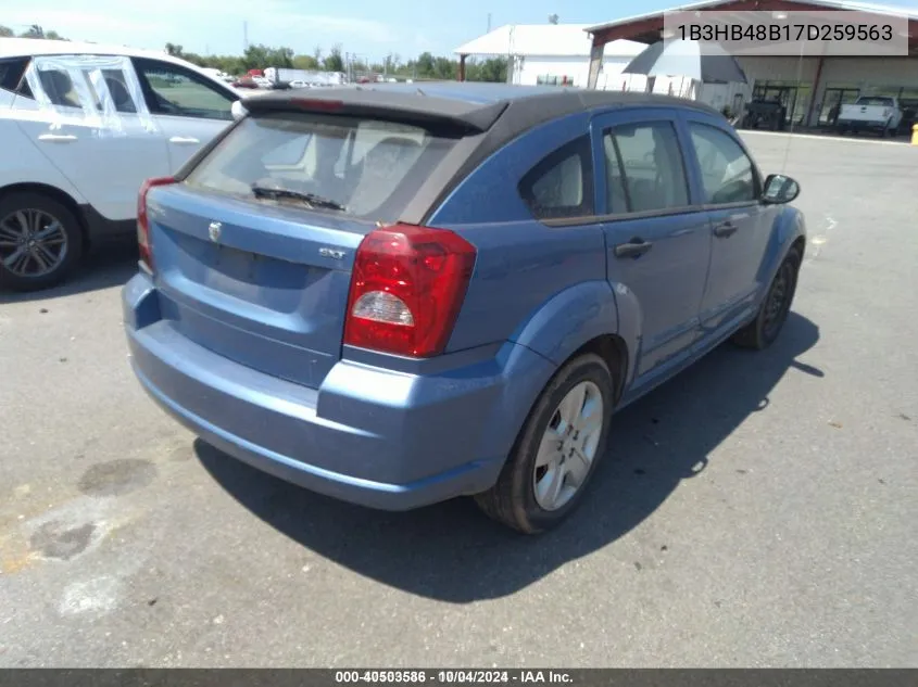 2007 Dodge Caliber Sxt VIN: 1B3HB48B17D259563 Lot: 40503586