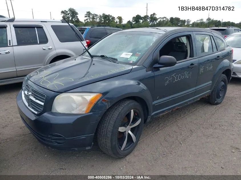 2007 Dodge Caliber Sxt VIN: 1B3HB48B47D314782 Lot: 40505286