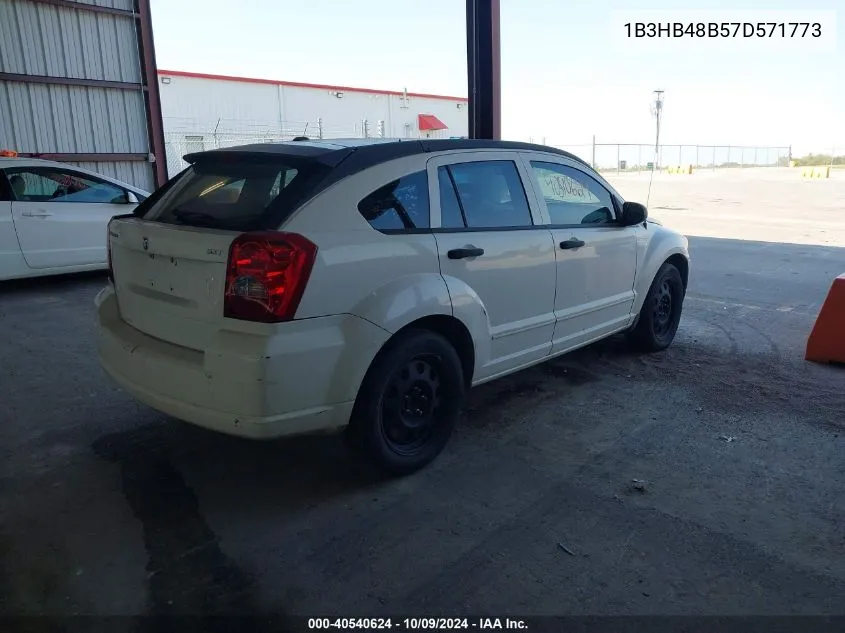 2007 Dodge Caliber Sxt VIN: 1B3HB48B57D571773 Lot: 40540624