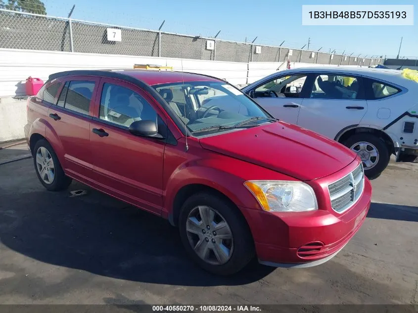 2007 Dodge Caliber Sxt VIN: 1B3HB48B57D535193 Lot: 40550270