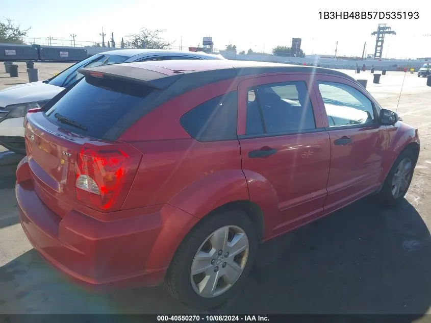 2007 Dodge Caliber Sxt VIN: 1B3HB48B57D535193 Lot: 40550270