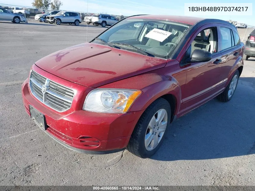 2007 Dodge Caliber Sxt VIN: 1B3HB48B97D374217 Lot: 40560565