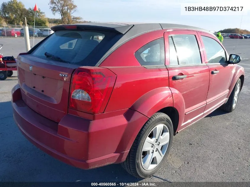 2007 Dodge Caliber Sxt VIN: 1B3HB48B97D374217 Lot: 40560565