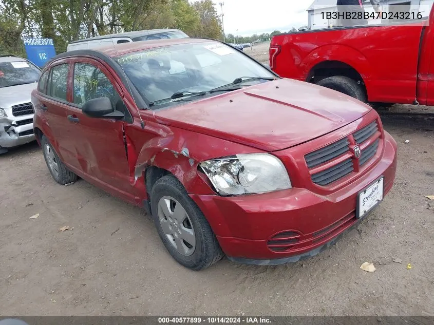 2007 Dodge Caliber VIN: 1B3HB28B47D243216 Lot: 40577899