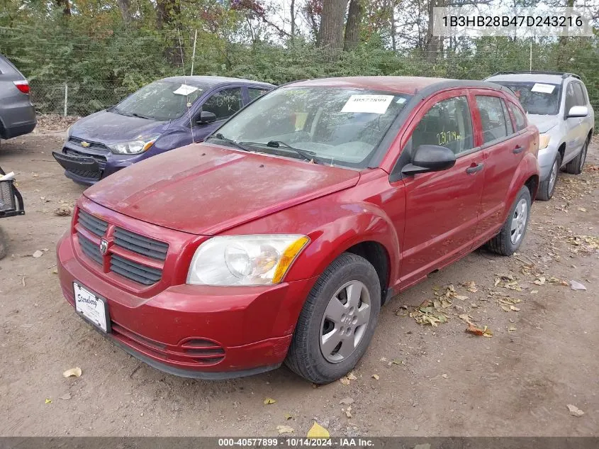 2007 Dodge Caliber VIN: 1B3HB28B47D243216 Lot: 40577899