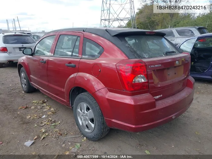 2007 Dodge Caliber VIN: 1B3HB28B47D243216 Lot: 40577899