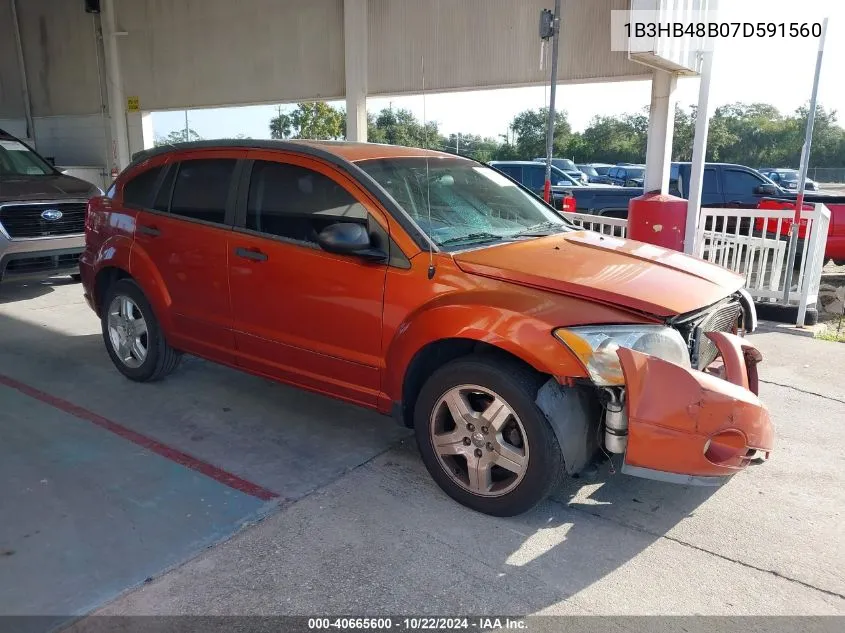 2007 Dodge Caliber Sxt VIN: 1B3HB48B07D591560 Lot: 40665600