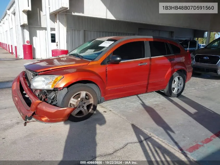 2007 Dodge Caliber Sxt VIN: 1B3HB48B07D591560 Lot: 40665600